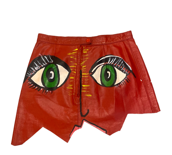 LEATHER MINI SKIRT "EYES"