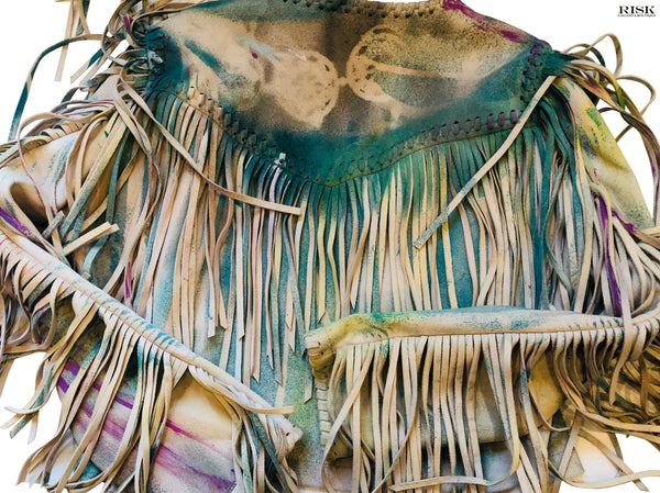 LRR HAND-PAINTED UNICORN FRINGE JACKET