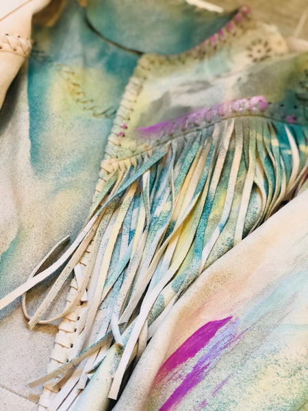 LRR HAND-PAINTED UNICORN FRINGE JACKET
