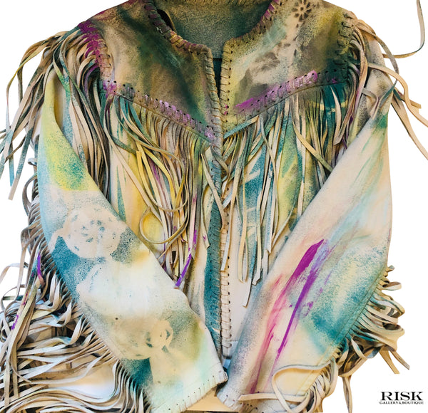 LRR HAND-PAINTED UNICORN FRINGE JACKET